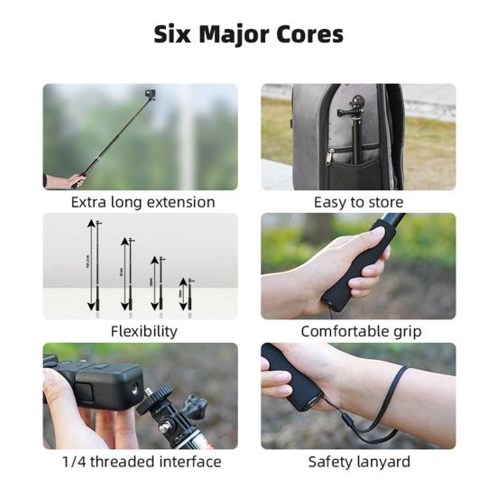 Ручная палка для селфи Выдвижная легкая портативная универсальная экшн-камера из алюминиевого сплава палка для селфи штатив DJI OSMO POCKET 3