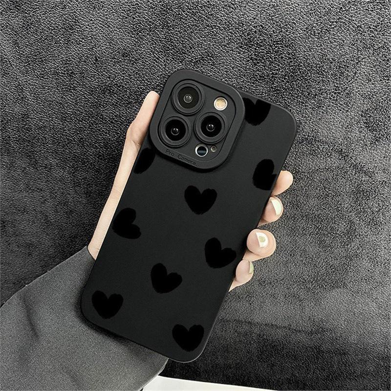 Черный футляр для глаз с зрачком в виде сердца для iPhone 11/12/13/14/15/XSMAX