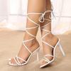 Fashion 2024 Summer Fashion Sexy Cross Strap Stiletto Sandals Elegant Banquet Party High Heels Wedding Bridesmaid Shoes Sandalias Mujer