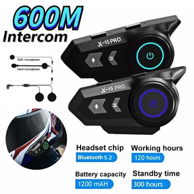 X15 Pro Домофон для шлема Мотоциклетный шлем Гарнитура Bluetooth 5,2 EDR 3 цвета Беспроводные наушники IP67 Водонепроницаемый шумоподавление
