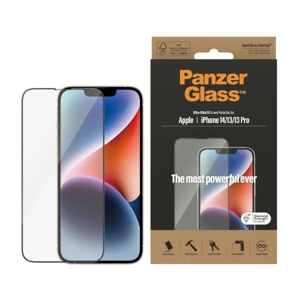 Tempered Glass Panzerglass Ultra-Wide Fit Antibacterial For Iphone 14 / 13 Pro / 13