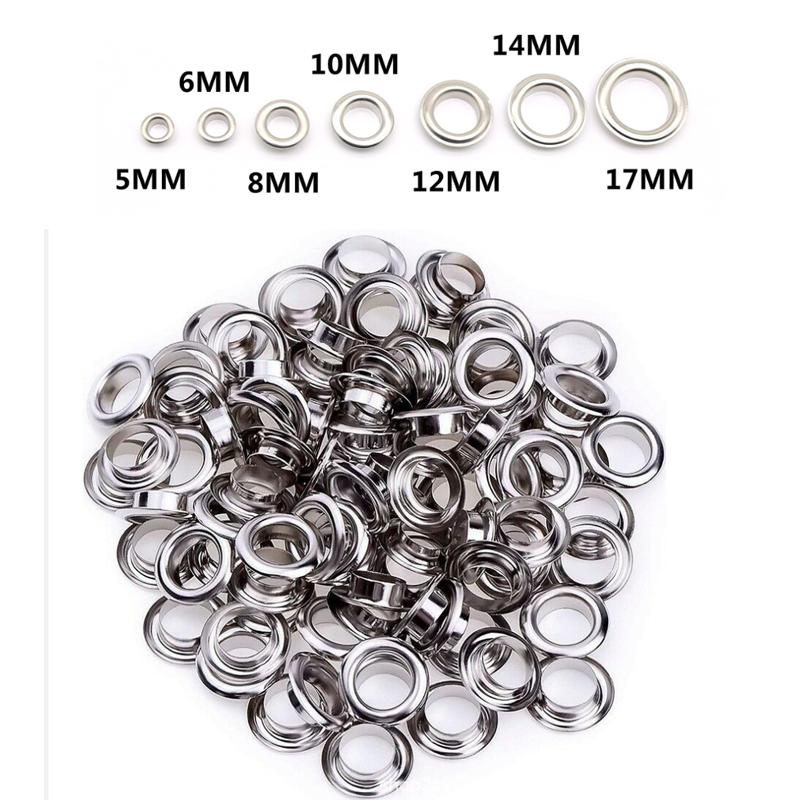 100 шт. ушко с шайбой, кожаная ремонтная втулка 4 мм, 5 мм, 6 мм, 8 мм, 10 мм, 12 мм, 14 мм и 17 мм