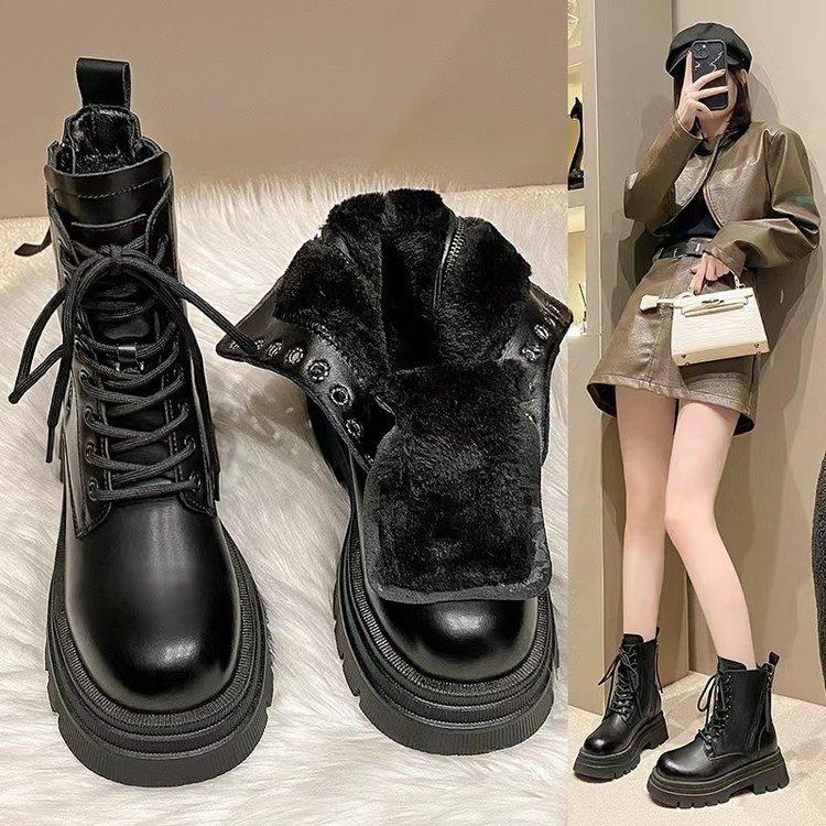 Мягкие кожаные сапоги с толстой подошвой, женские, весна-лето, короткие сапоги, женские одинарные сапоги