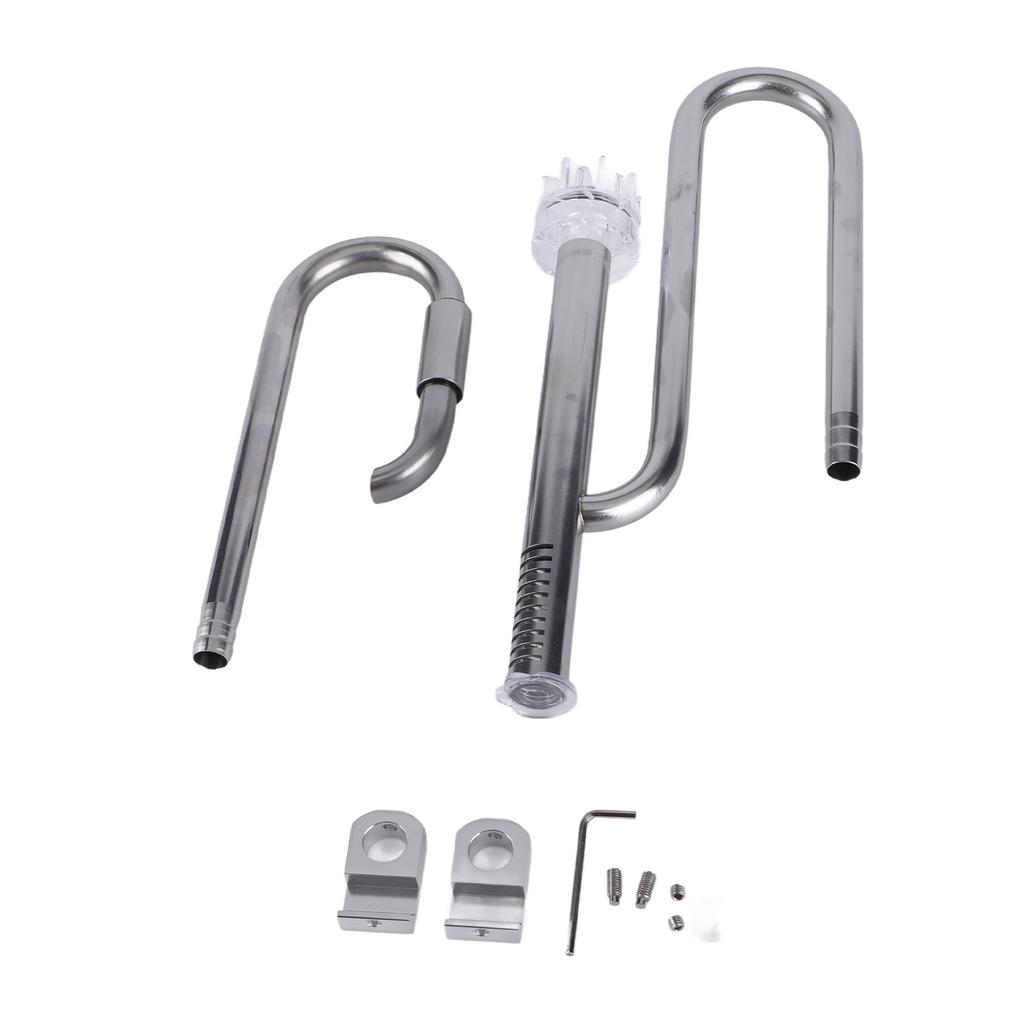 Поверхность трубы из нержавеющей стали для аквариума, набор труб для притока и оттока из аквариума, 16 труб, поверхность