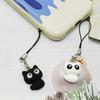 1 Милый кошачий шнурок-подвеска для телефона, Очаровательный дизайн с черно-белой кошкой, Подходит для чехлов для телефонов, сумок и чехлов для наушников