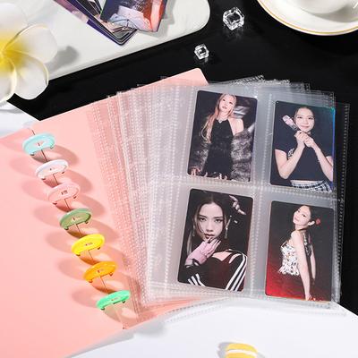 K-pop Альбом для фотокарточек 7 ячеек Большая вместимость Фотоальбом Карточки айдолов Книга для хранения Прозрачный переплет Фоновая бумага
