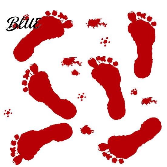 Decorative Window Film Halloween Blood Handprints/Footprints Wall Stickers Removable Decals Spooky Waterproof Scratch-resistant Decal DIY Decoration