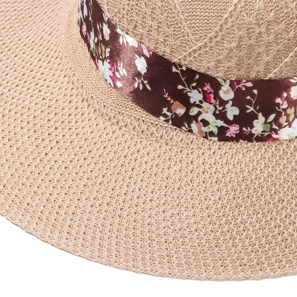 Casual Travel Wide Brim Sun Visor Cap Straw Hat UV Protection Beach Hat