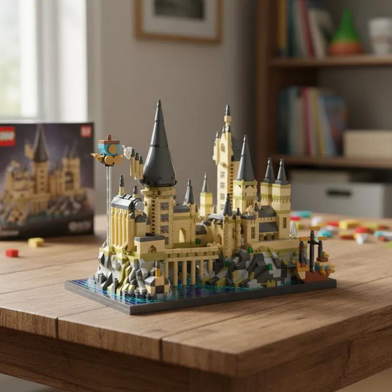 MOC Магический мир Средневековый замок Moc Микро Строительные Блоки Кирпичики Модель Сборка Блоки Хогвартс Игрушки Рождественские Подарки на День Рождения