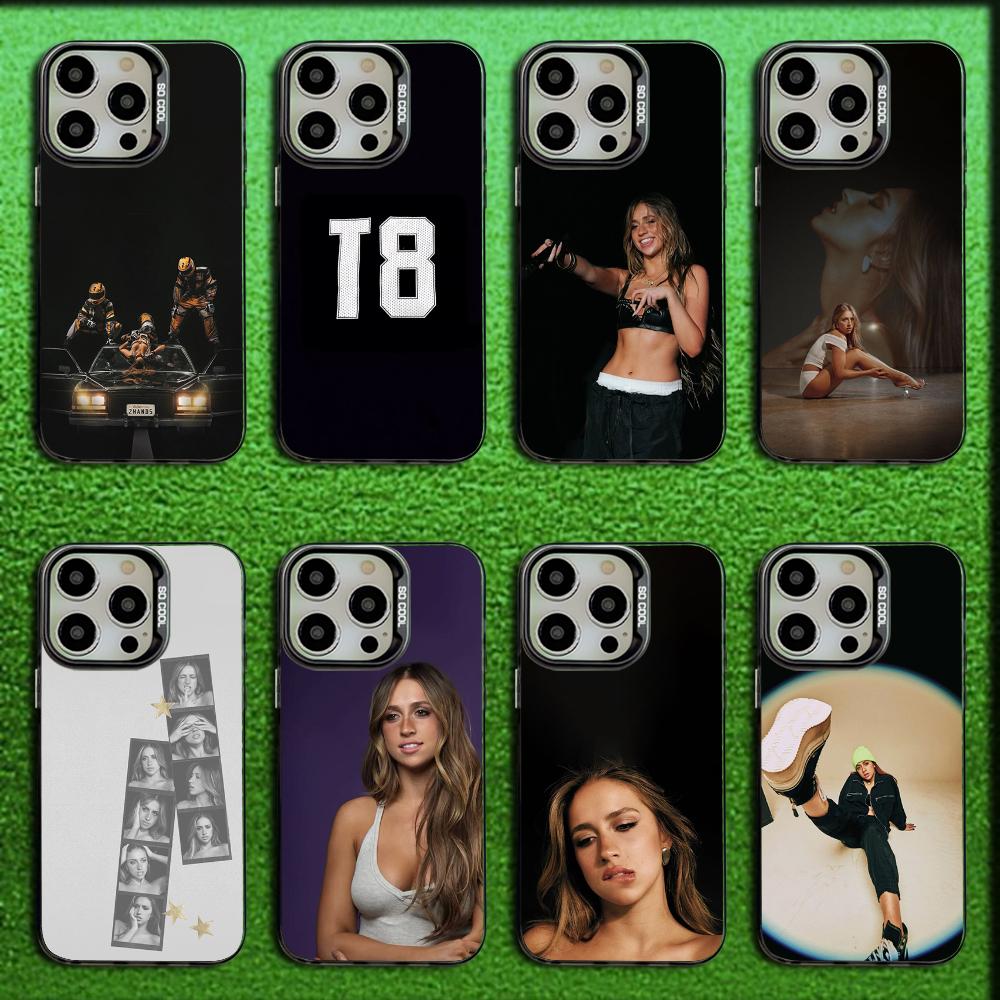 Singer T-Tate McRae Phone Case For iPhone 16,15,14,13,12,11,Mini,Pro,MAX Gray Matte Silicone Black Cover