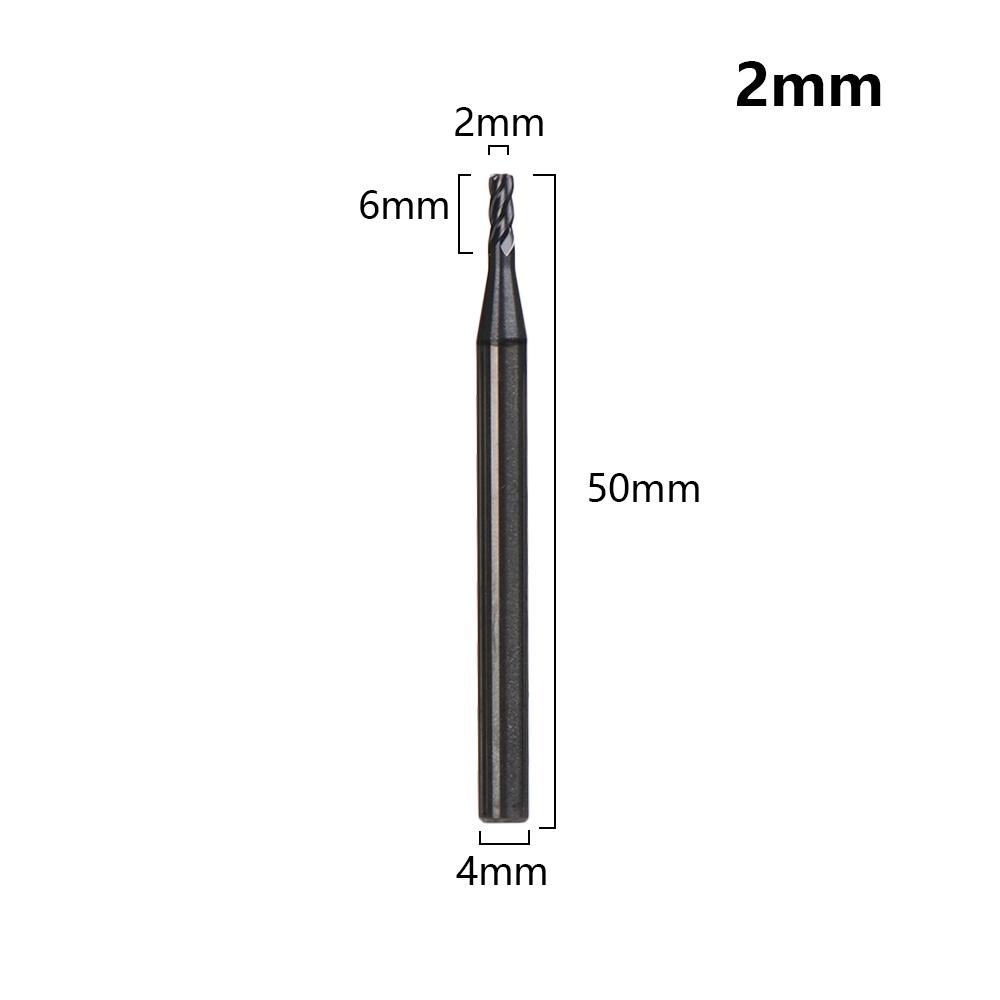 Фреза с 4 зубьями 1 мм 1,5 мм 2 мм 2,5 мм 3 мм 4 мм 5 мм 6 мм Высококачественные концевые фрезы Инструменты для резки Для домашнего DIY