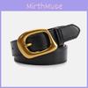 Minimalist Pu Leather Womens Belt For Office Chic Style With Alloy Buckle