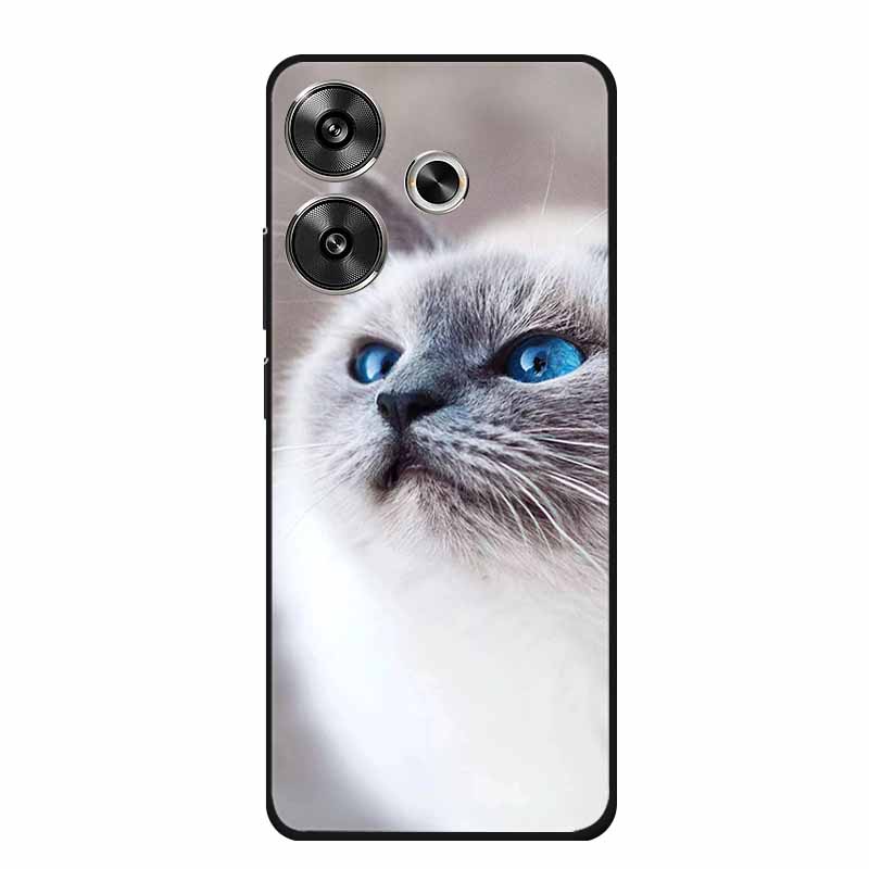6.79" For Poco M6 4G Case POCOM6 Phone Cover Black Silicone Soft Back Cover Case For Xiaomi Poco M6 4G Case M 6 Protective Coque
