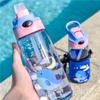 500ML Kids Cartoon Water Bottle Children's Drinking Straw Cup Anti-falling Water Bottle For School In Summer Portable Water Cup