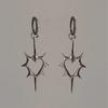 1 Pair New Design Hollow Thorns Love Heart Pendant Earrings for Women Female Stainless Steel Couple Earring Wearing Jewelry