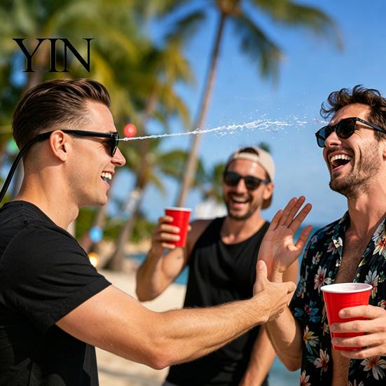 Outdoor Prank Sunglasses Water Glasses, Funny Squirt with 90ml Refillable Reservoir, Spray Hidden Sprayer for Adults Summer Party Beach Pool Eyewear