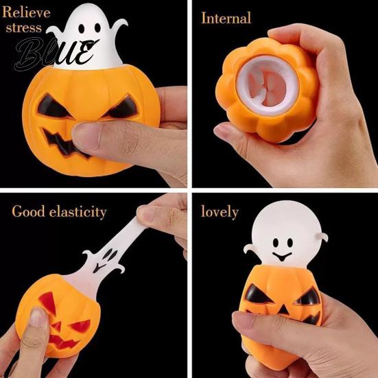 Creepy Pumpkin Pinch Toy 12Pcs Pop-up Ghost Squeeze Toy Stress Relief Head Sensory Pocket Fidget Toys for Party Favors