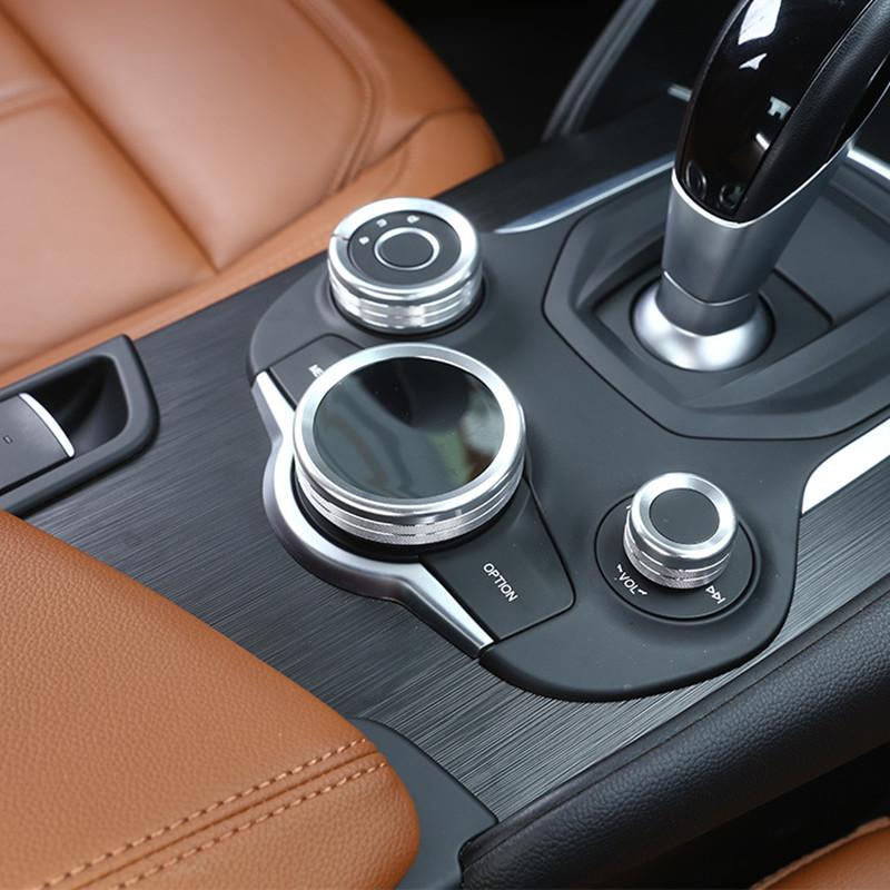 Автомобильный центр управления мультимедийной ручкой, кольцо, отделка, украшение, подходящее для Alfa Romeo Giulia Stelvio 2017-авто