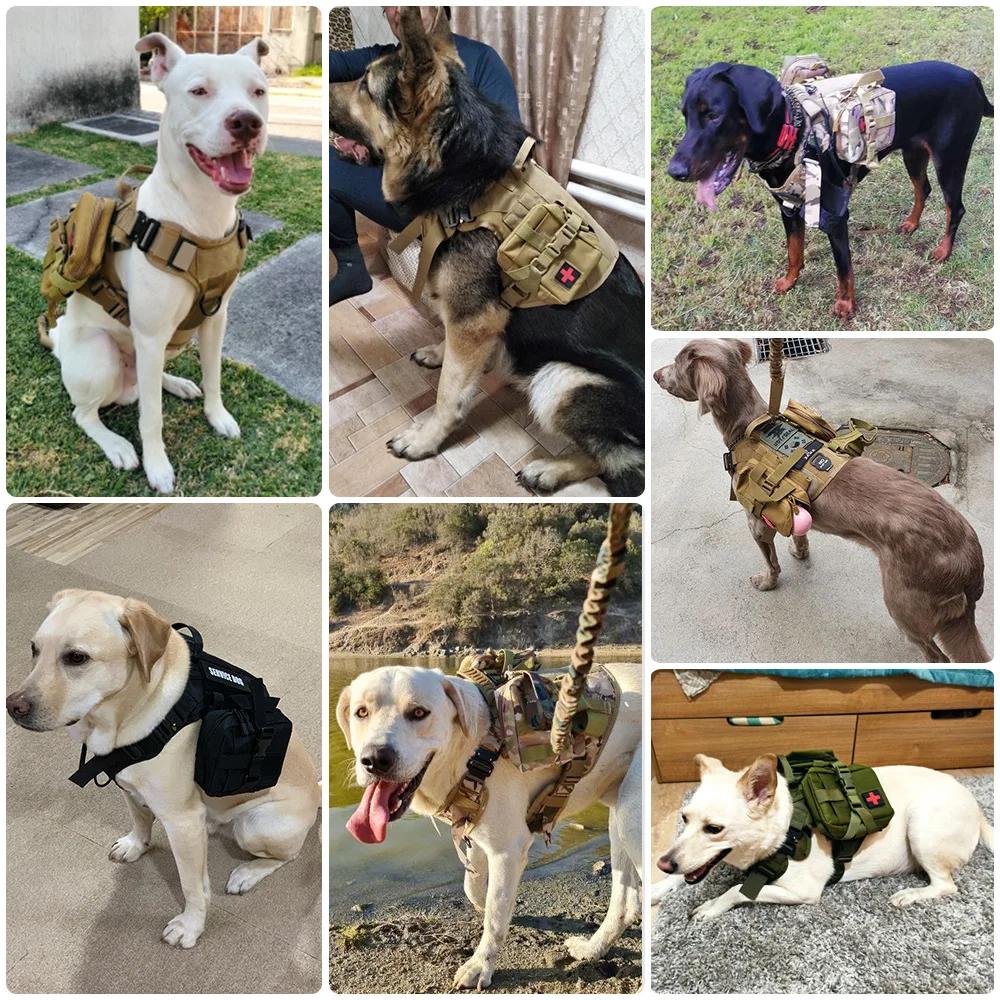 3pcs dog tactical bag set can be fixed on the straps, Multifunctional training bag vest can hang water bottles