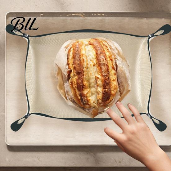Easy Clean Kitchen Tool Transformable Snap?Up Silicone Baking Mat, Multi?Purpose Food Tray, Heat?Resistant Durable Fiberglass Liner Dough