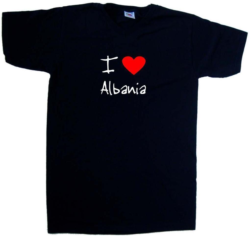 I Love Heart Albania V-Neck T-Shirt