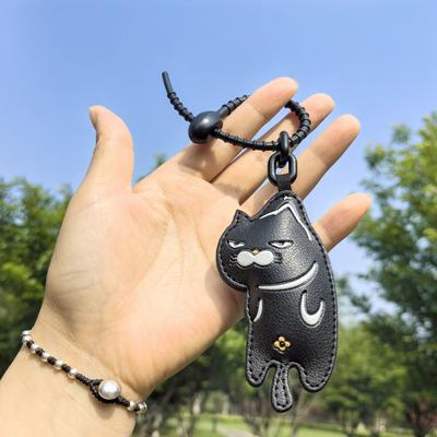 Брелок для ключей с изображением кошки из мультфильма «Кошка», кожаная подвеска для автомобиля, симпатичная сумка, аксессуары для девочки, подарок