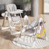 Multifunctional Baby High Chair (0-6 Years): Foldable, Convertible To Rocker, Recline & Sit Positions for Dining & Rest.