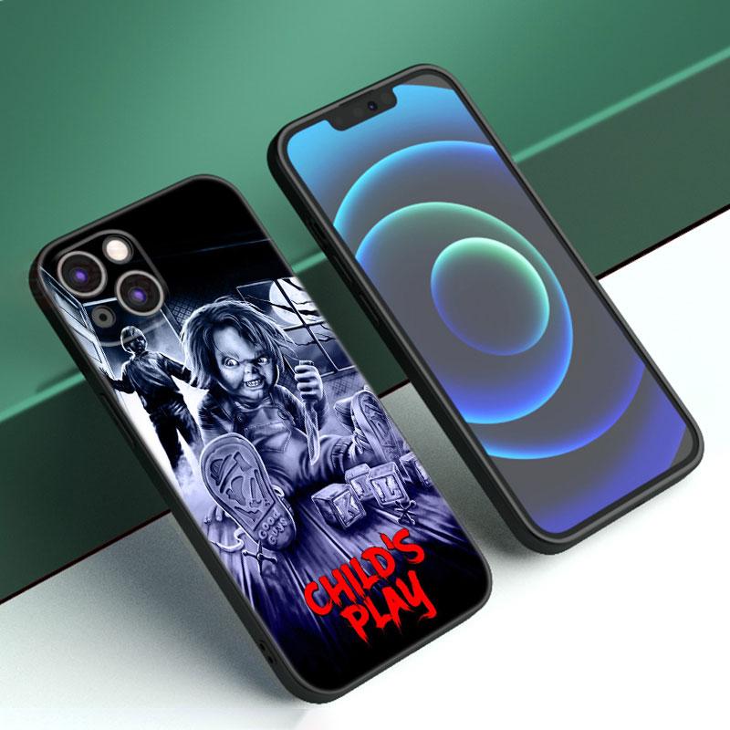 Чехол для телефона с изображением куклы Чаки из фильма ужасов для Apple iPhone 12 13 Mini 11 14 15 Pro Max 7 8 + X XR XS SE 2020 2022, черный силиконовый чехол