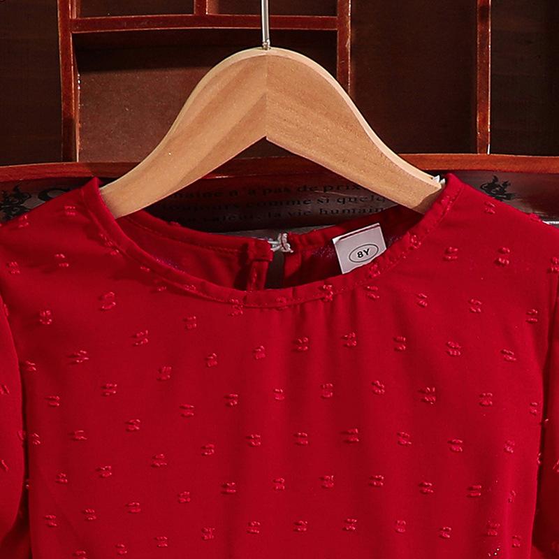 Платье для девочек 8-12 летняя детская одежда красные платья с коротким рукавом для детей одежда