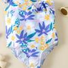 Девочки, купальник на одно плечо с цветочным принтом: Милый детский купальник с принтом для горячих источников