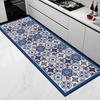 Bohemian-Style Long Runner Rug for Kitchen and Bedroom Non-Slip, Stain-Resistant, Easy-Clean Floor Mat Interior Decor