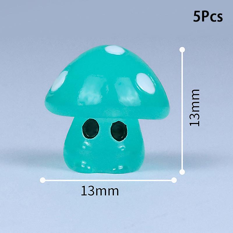 5 шт. красочные светящиеся крошечные грибы мини-статуэтки миниатюрные светящиеся грибы сказочные садовые аксессуары домашний декор своими руками