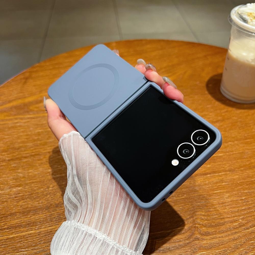 Luxury Soft Liquid Silicone for Magsafe Case for Samsung Galaxy Z Flip 7 6 5 zflip 3 4 Flip7 Magnetic Matte Shockproof Cover