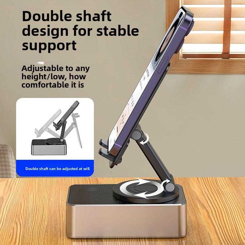 Держатель для мобильного телефона 3-в-1, Высококачественный Bluetooth-динамик, Вращающиеся и складные фонари, Настольная многофункциональная стереосистема