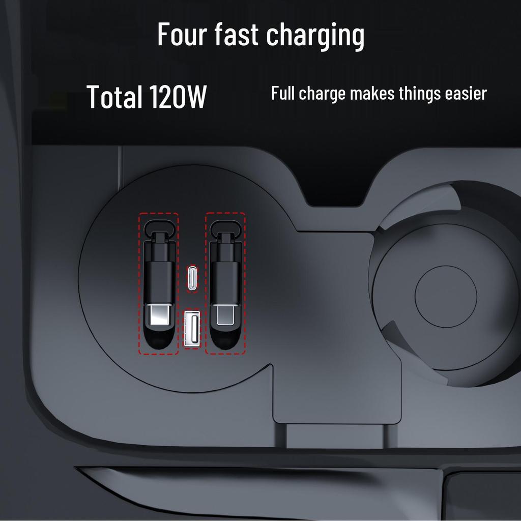 USB-разветвитель с быстрой зарядкой Type-C для BMW X3/X4/IX3