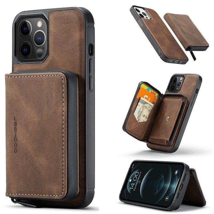 Zipper Wallet Card Phone Case for iPhone 17 Pro Max 16 Plus 15 14 13 12 11 XS XR X Flip Leather Holder Back Cover For Samsung S25 Ultra S24 FE S23 S22