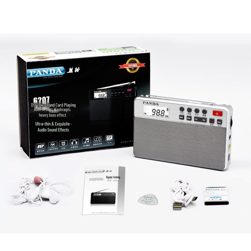 PANDA 6207 Dual-Band Portable Rechargeable Radio/MP3 Speaker for Seniors