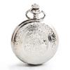 Silver Patterned Large Quartz Pocket Watch - Zinc Alloy