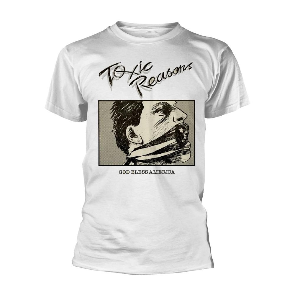 TOXIC REASONS - GOD BLESS AMERICA (WHITE) WHITE T-Shirt, Front & Back Print Smal