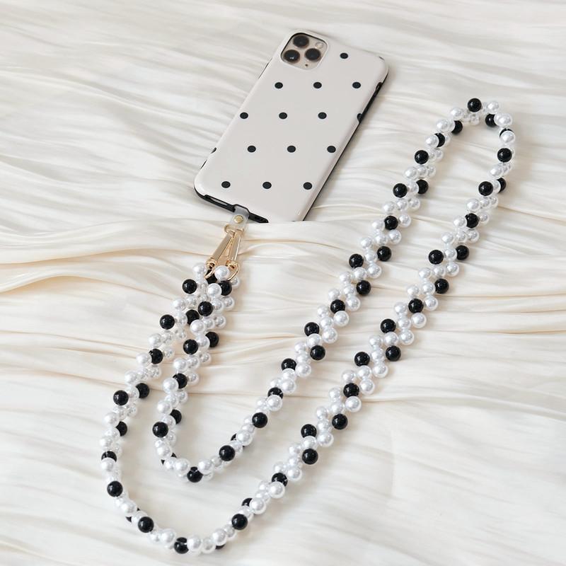New Phone Accessory Cellphone Part Beaded Chain Anti Lost Universal Beaded Lanyard Shoulder Neck Pearl Crossbody SmartPhone Strap Case Chains