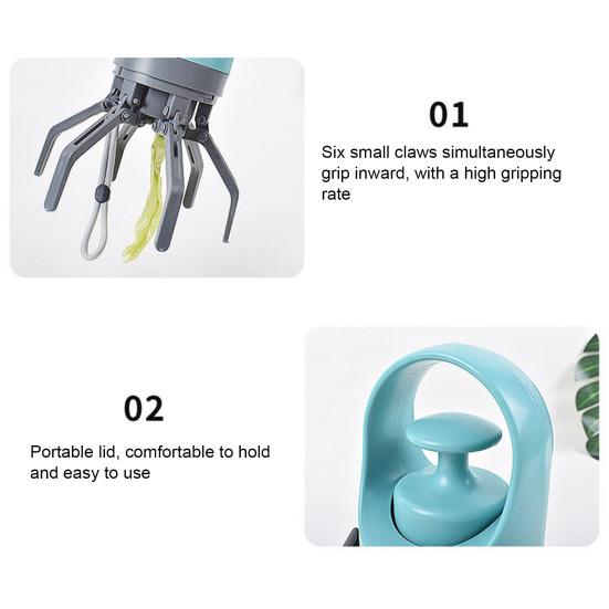 Совок для уборки собачьих экскрементов Портативный Совок для отходов собаки 6-зубый Инструмент для сбора фекалий со встроенным диспенсером для пакетов