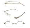 Library Compact Ultra-Lightweight TR90 Frame Two-Point Reading Glasses for Men, +1.50 (Case Included) 4230-15