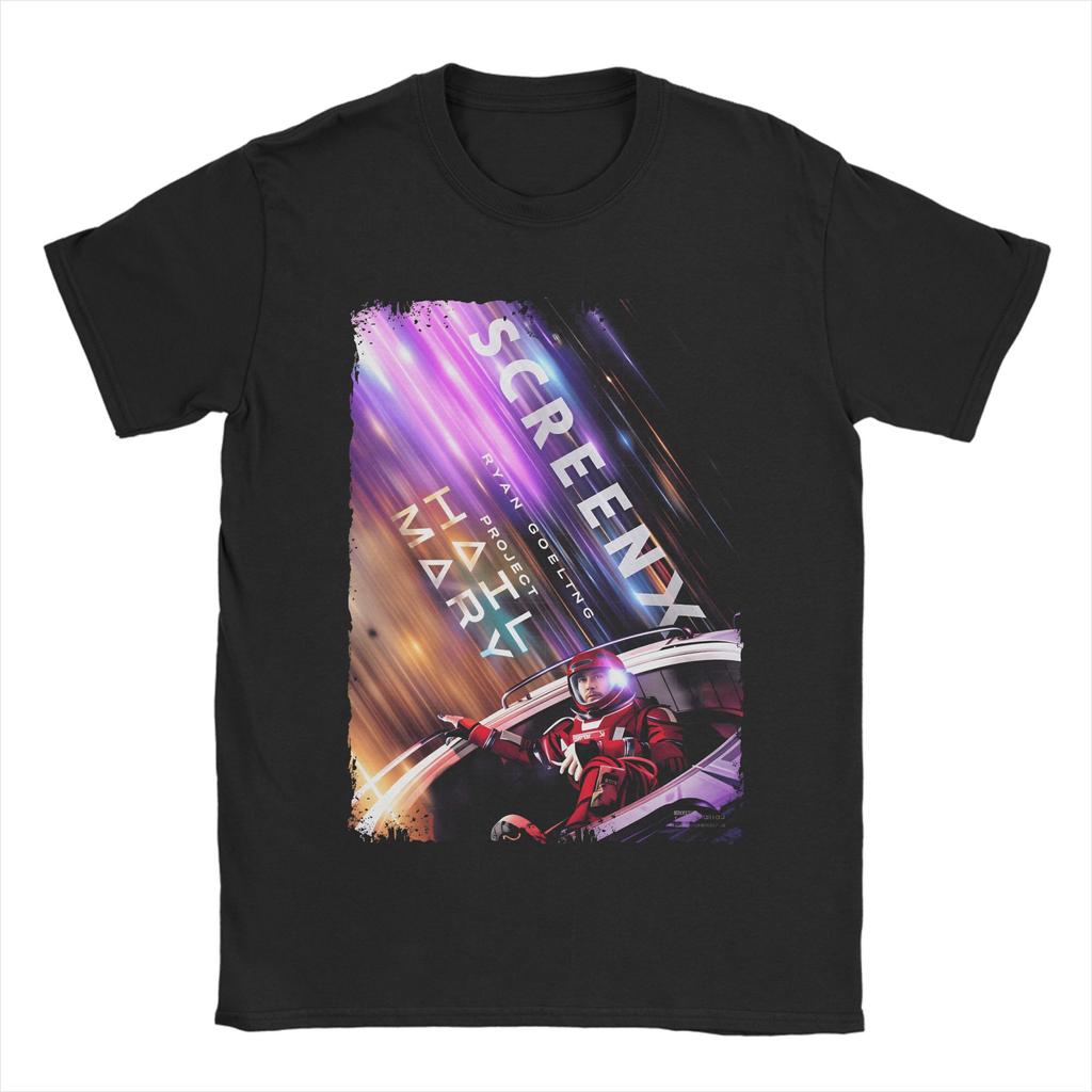 Project Hail Mary Poster T Shirt Unisexs 100 Cotton Novelty TShirts Round Neck Tee Shirt Short Sleeve Clothing 4XL 5XL 6XL