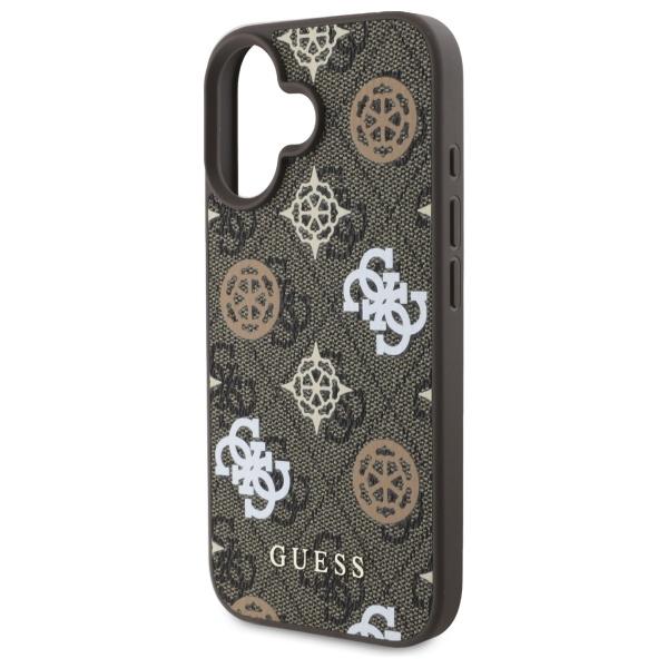 Etui do iPhone 16 Guess Hardcase Peony MagSafe Brązowy