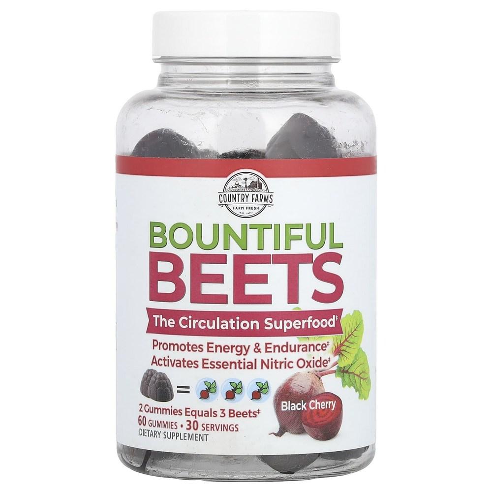 Bountiful Beets Country Farms Черная вишня Жевательные таблетки 60 3 шт 60 таблеток