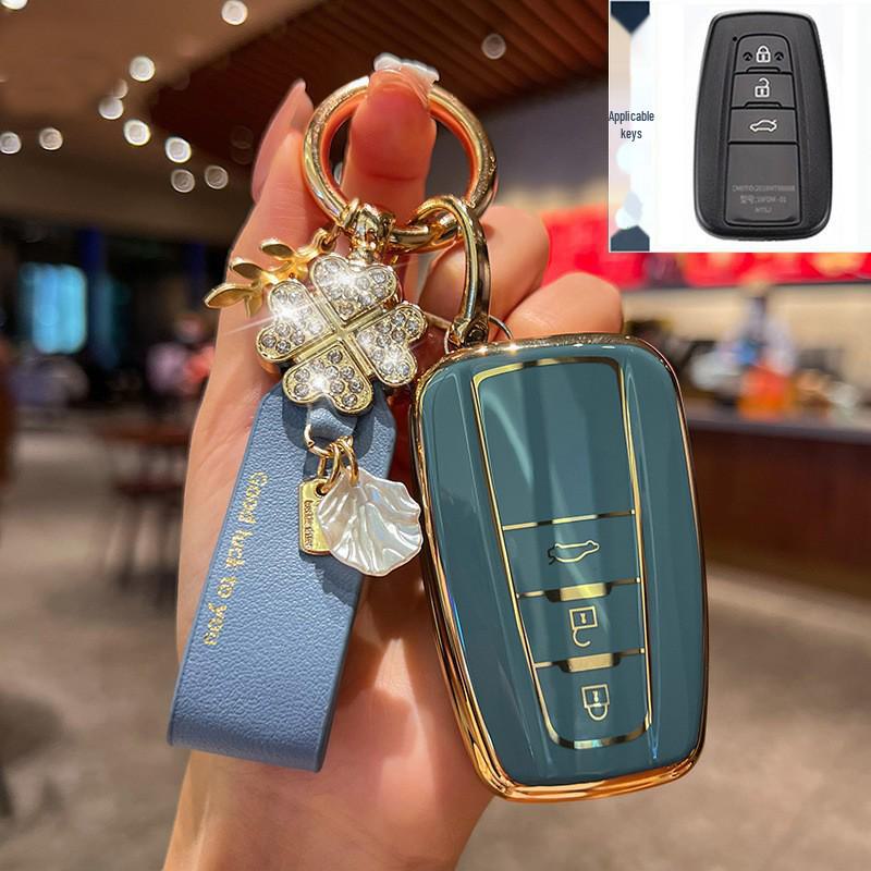 Чехол для ключа Toyota для 23 моделей: Highlander, Camry 8-го поколения, RAV4, CHR - чехол-пряжка для автомобильной сумки Dragon Asia Design