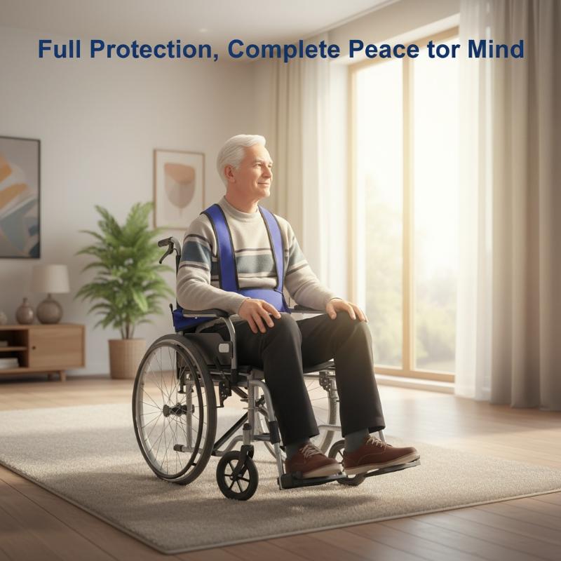 Breathable Anti Slip Wheelchair Fixing Belt for Elderly Adjustable Waist Harness Straps Daily Safety Aid
