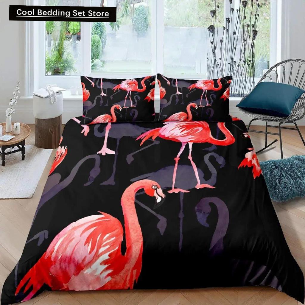 Фламинго пододеяльник комплект постельного белья для девочек цветы тропические животные розовый цветочный полиэстер одеяло покрывало для девочек детей женщин