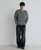 NODU Soft Henley Neck Round Long Sleeve Knit [Gray]