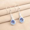 Natural Tanzanite Gemstone 925 Sterling Silver Jewelry Zircon Earrings 1.86" CZE-7-8